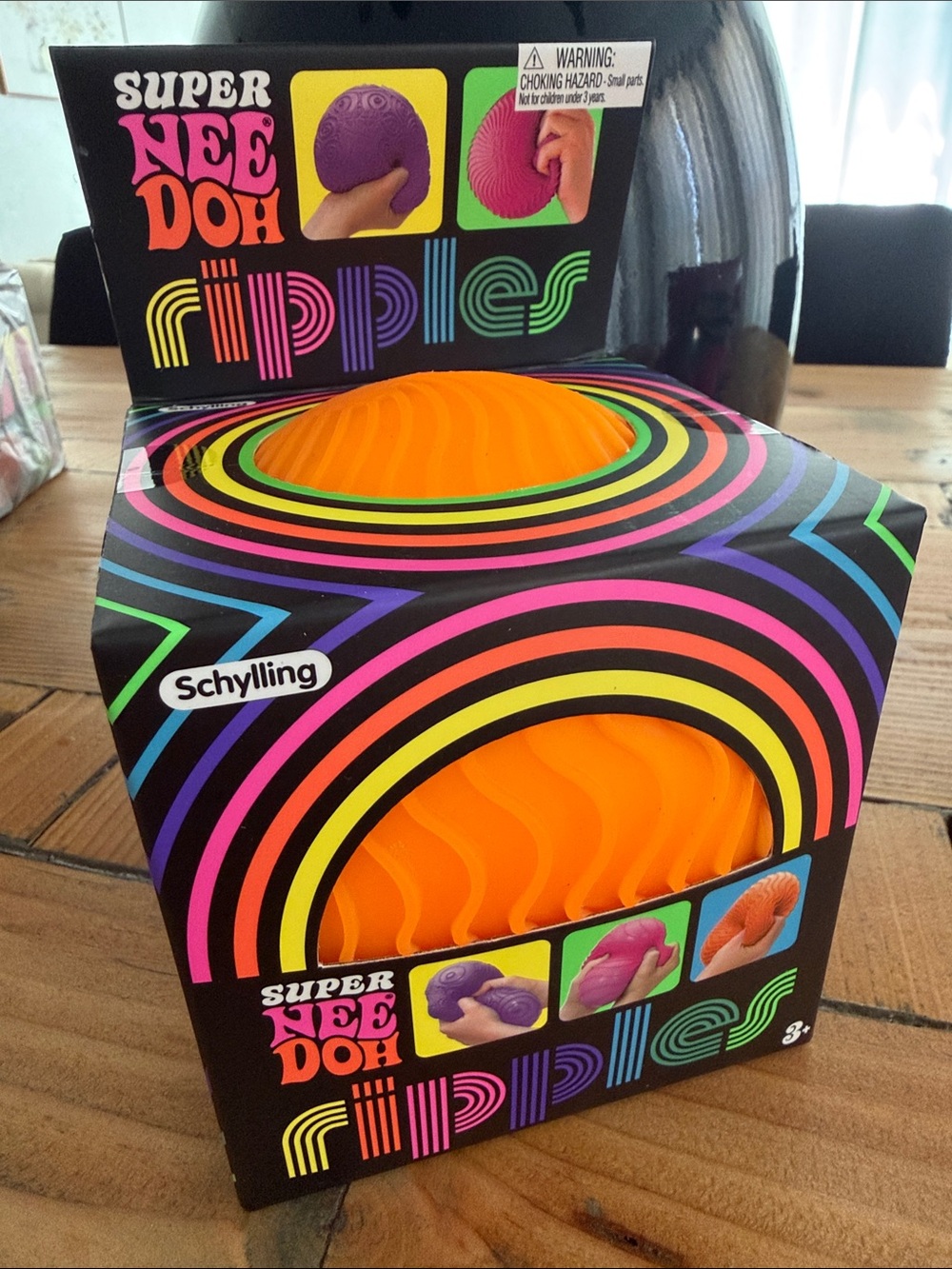 Super NeeDoh Ripples Orange Sensory Squeeze Toy by Schylling
